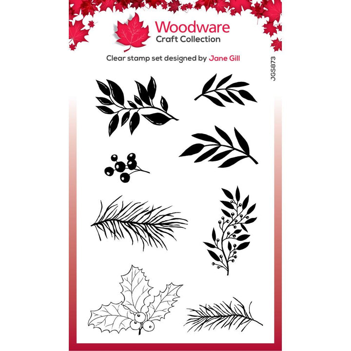 Woodware 4"X6" Clear Stamps Singles: Paintable Shapes Leafy Sprigs (5A002B5S1GDNJ)