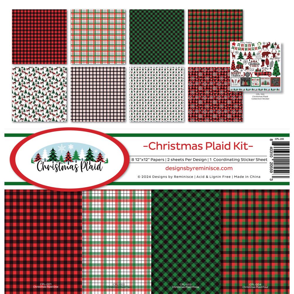 Reminisce Christmas Plaid 12"X12" Collection Kit (5A002BXN1GFFZ)