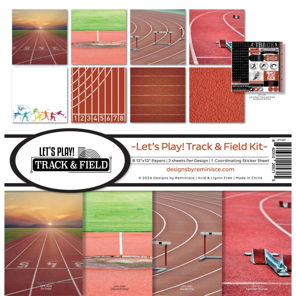 Reminisce Let's Play! Track And Field 12"X12" Collection Kit (5A002BXG1GFG0)