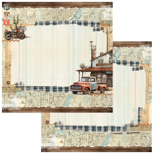 49 and Market Rust And Revs 12"X12" Double-Sided Cardstock: Wanderlust (5A0029WM1GDCK)