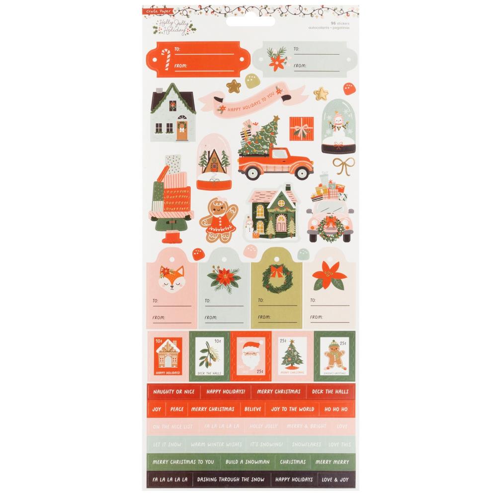 Crate Paper Holly Jolly 6"X12" Stickers (5A00278R1G9JQ)