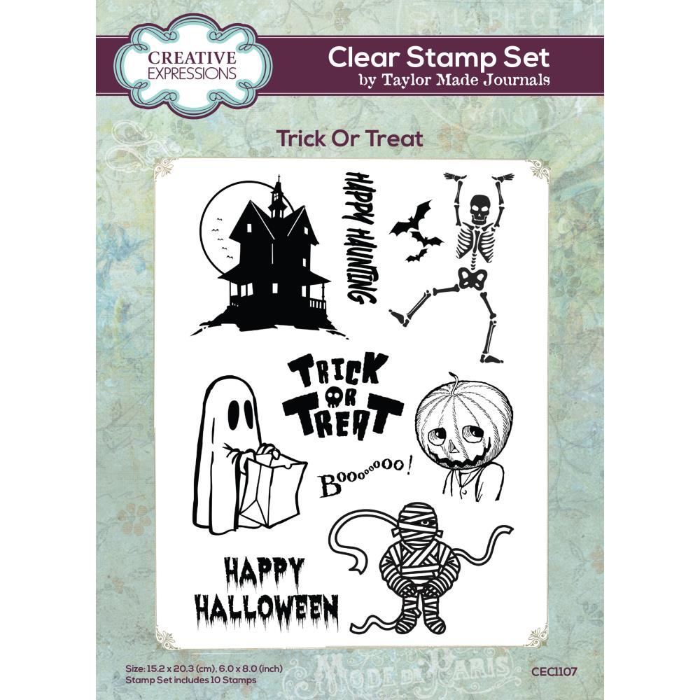 Creative Expressions Taylor Made Journals 6"X8" Clear Stamp: Trick Or Treat (5A002B5R1GDN4)