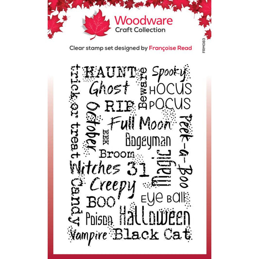 Woodware 3"X4" Clear Stamp Singles: Mini Halloween Background (5A002B691GDN7)