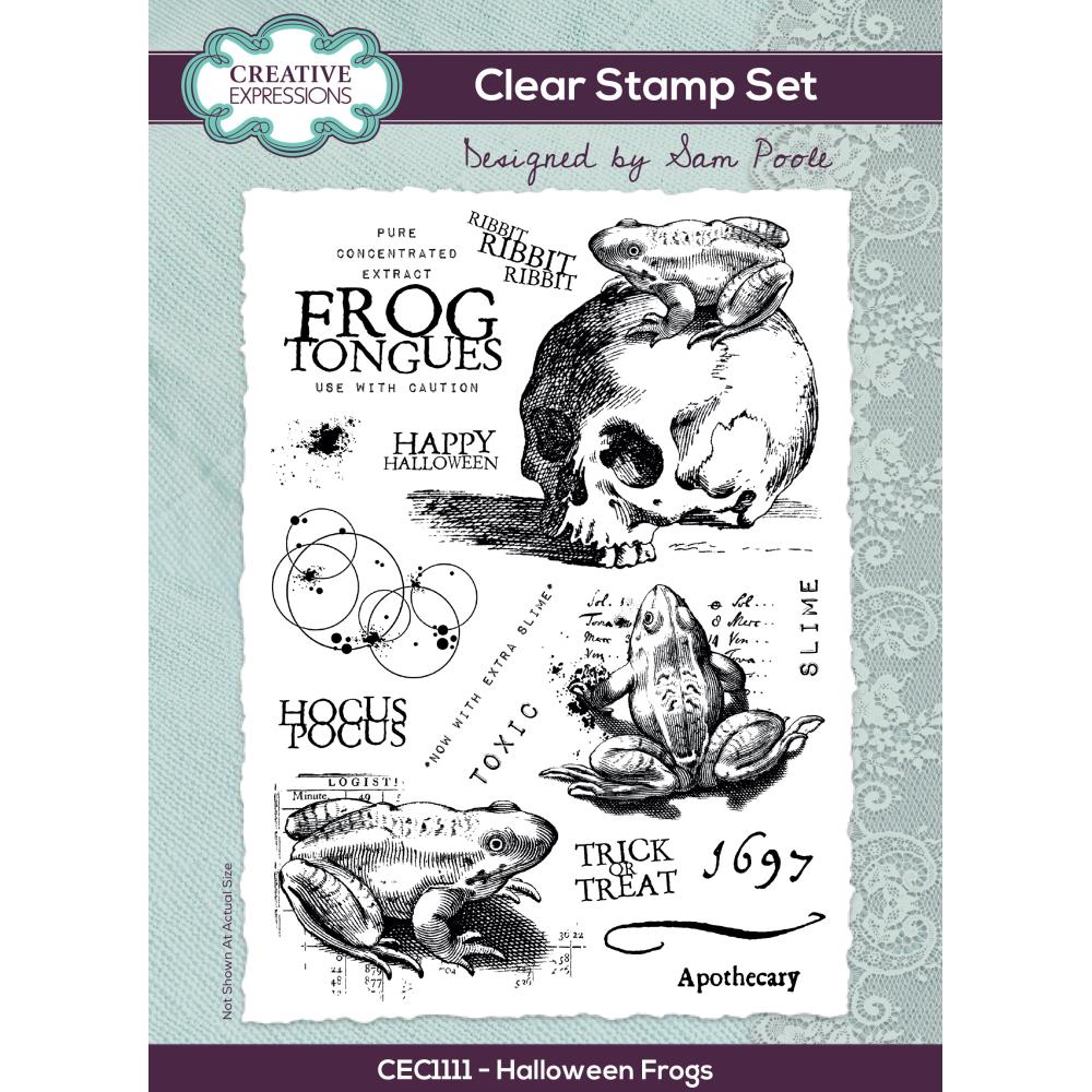 Creative Expressions 6"X8" Clear Stamp Set: Halloween Frogs, By Sam Poole (5A002B5L1GDN8)