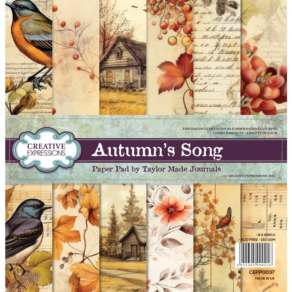 Creative Expressions Taylor Made Journals 8"X8" Paper Pad: Autumn Song (5A002B5Z1GDMJ)