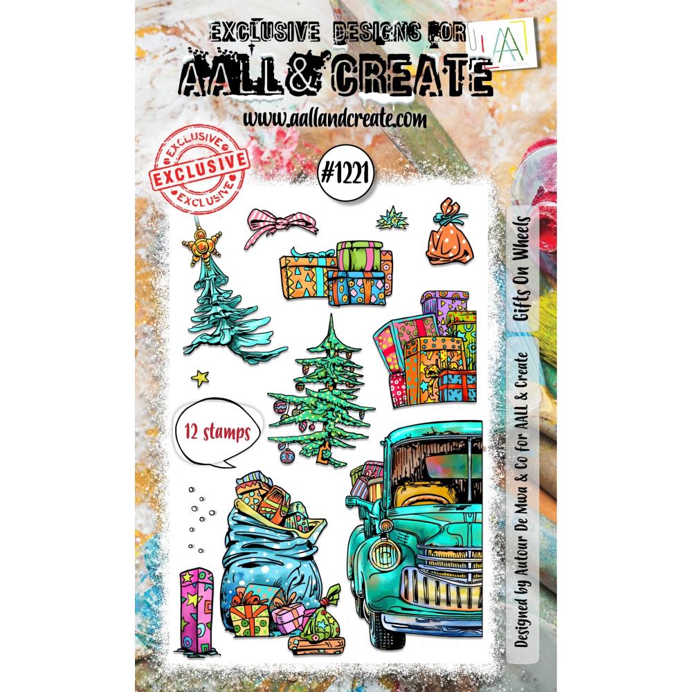 AALL And Create A6 Photopolymer Clear Stamp Set: Gifts On Wheels (5A002BVP1GFCQ)