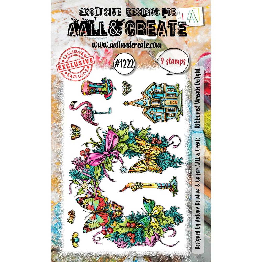 AALL And Create A6 Photopolymer Clear Stamp Set: Ribboned Wreath Delight (5A002BVT1GFCR)