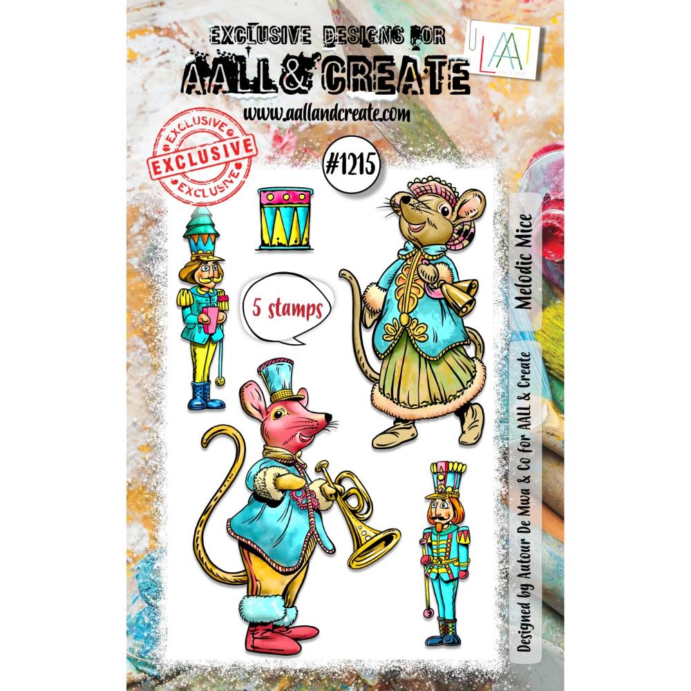 AALL And Create A7 Photopolymer Clear Stamp Set: Melodic Mice (5A002BVS1GFCV)