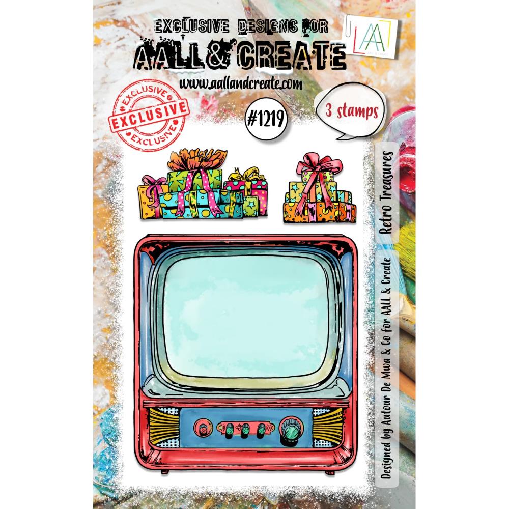 AALL And Create A7 Photopolymer Clear Stamp Set: Retro Treasures (5A002BVX1GFD4)