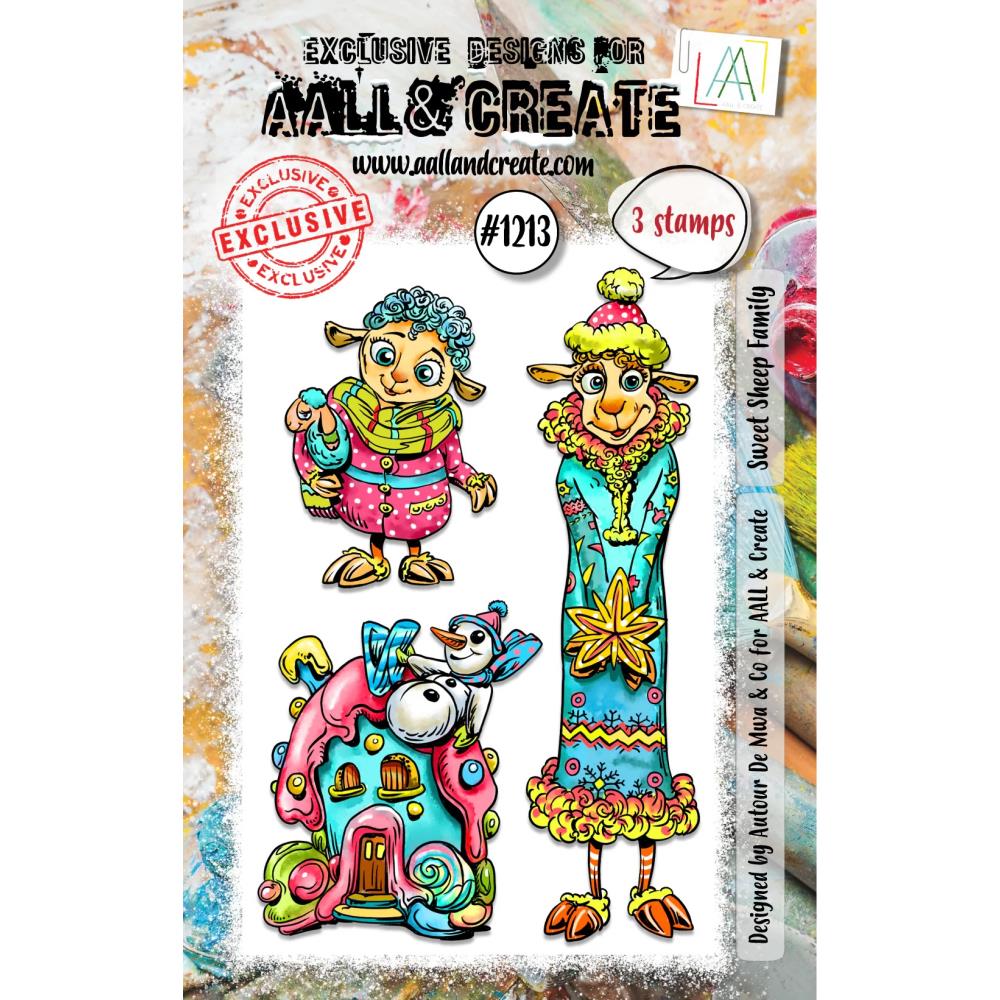 AALL And Create A7 Photopolymer Clear Stamp Set: Sweet Sheep Family (5A002BVR1GFD8)