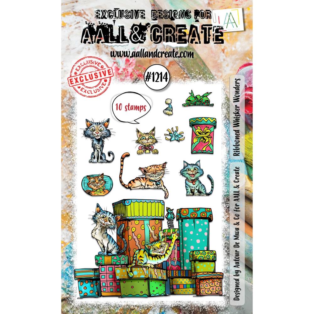 AALL And Create A6 Photopolymer Clear Stamp Set: Ribboned Whisker Wonders (5A002BV41GFDB)