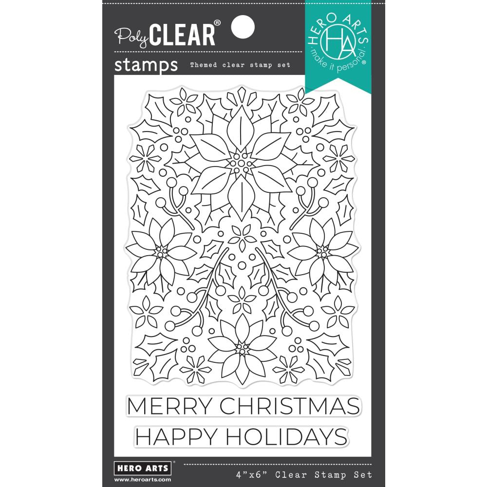 Hero Arts 4"X6" Clear Stamps: Poinsettia Pattern (5A002CFJ1GFYR)