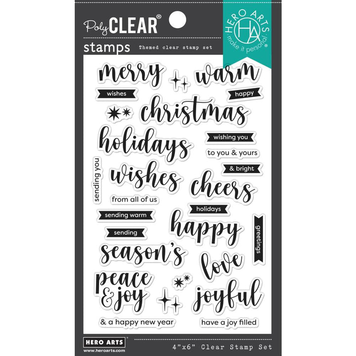 Hero Arts 4"X6" Clear Stamps: Joyful Christmas Messages (5A002CF61GFYT)