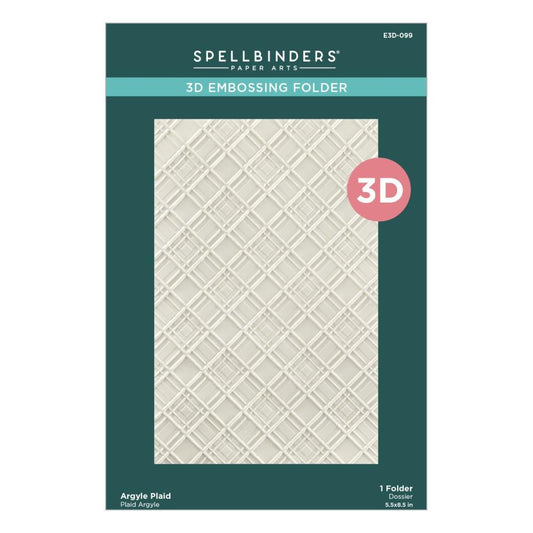 Spellbinders Home For The Holidays 3D Embossing Folder: Argyle Plaid (5A002C701GFRJ)