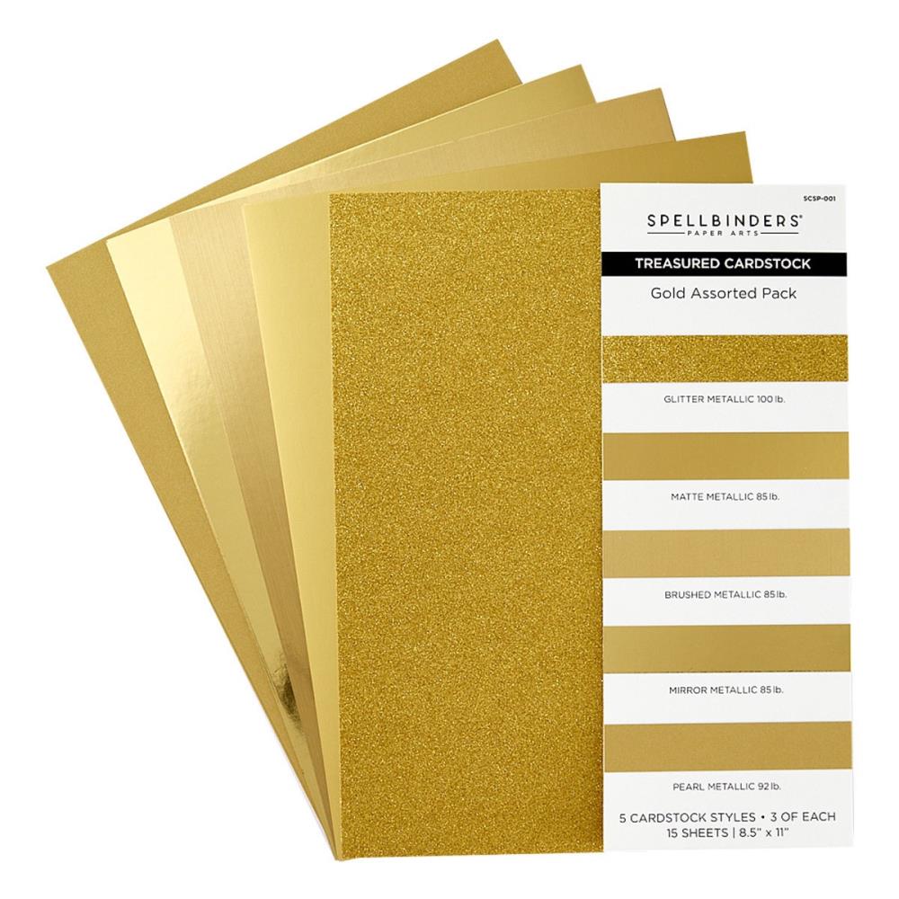 Spellbinders 8.5"X11" Treasured Cardstock: Gold, 15/Pkg (5A002C7Q1GFRN)