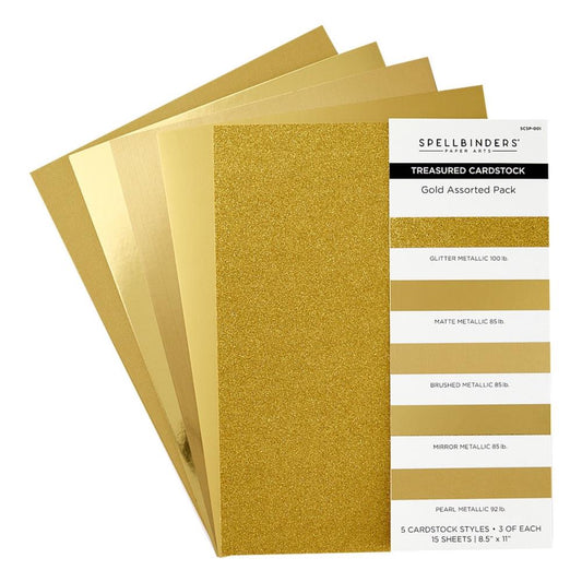 Spellbinders 8.5"X11" Treasured Cardstock: Gold, 15/Pkg (5A002C7Q1GFRN)