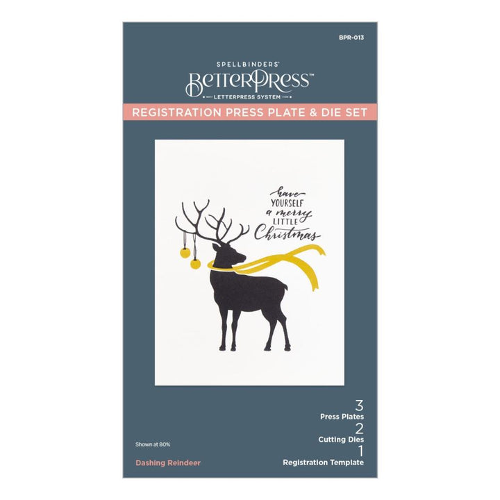 Spellbinders BetterPress Press Plate & Die Set: Dashing Reindeer (5A002C7Y1GFS3)