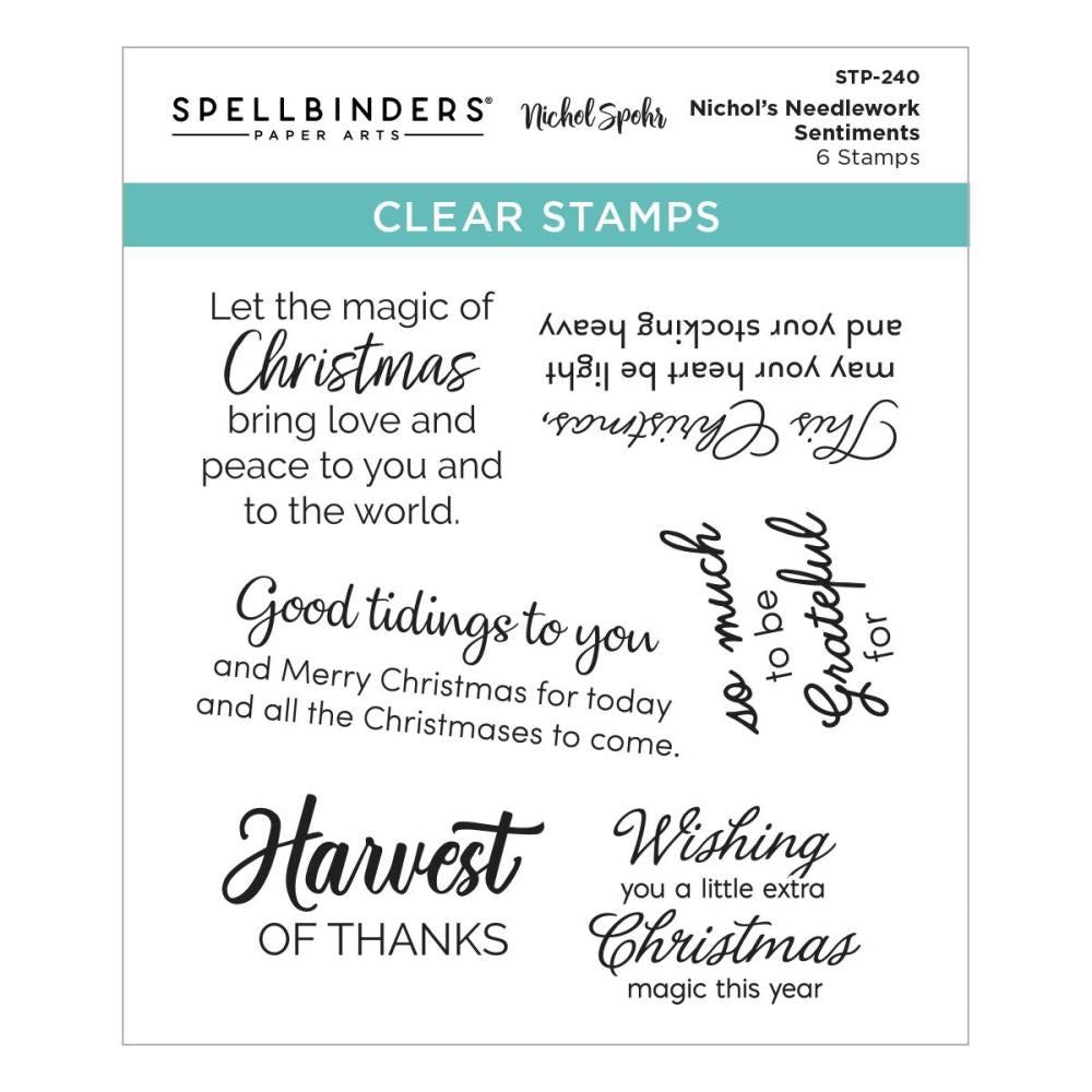 Spellbinders Clear Stamp Set: Nichol's Needlework Sentiments, By Nichol Spohr (5A002C8L1GFS6)