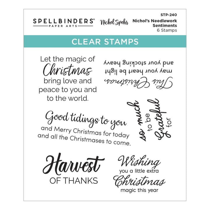 Spellbinders Clear Stamp Set: Nichol's Needlework Sentiments, By Nichol Spohr (5A002C8L1GFS6)