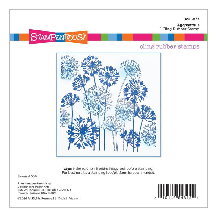 Stampendous Beautiful Backgrounds Cling Rubber Stamp: Agapanthus (5A002C911GFSC)