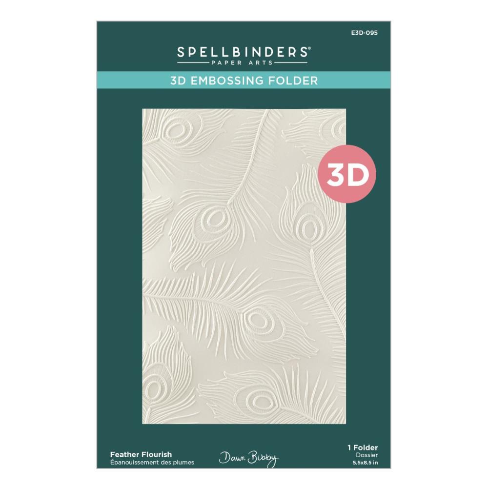 Spellbinders 3D Embossing Folder: Feather Flourish, By Dawn Bibby (5A002C7D1GFTD)