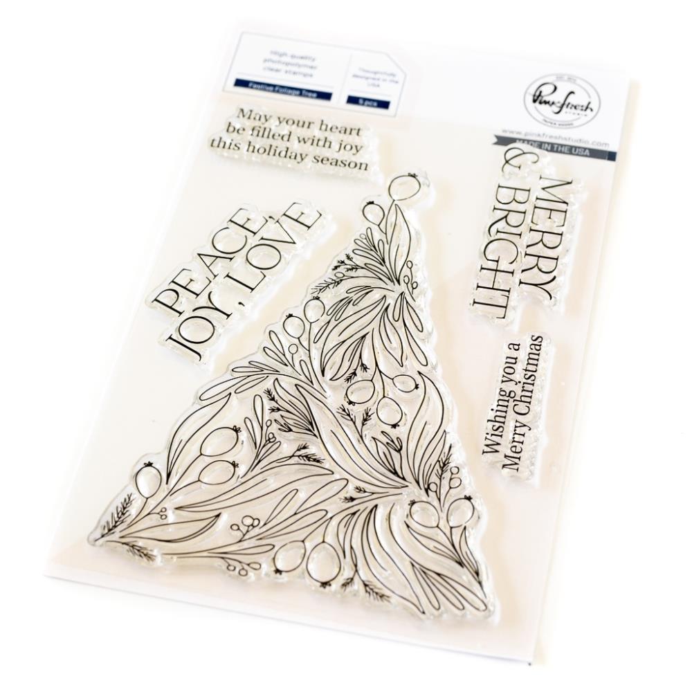 Pinkfresh Studio 4"X6" Clear Stamp Set: Festive Foliage Tree (5A002CMP1GG45)