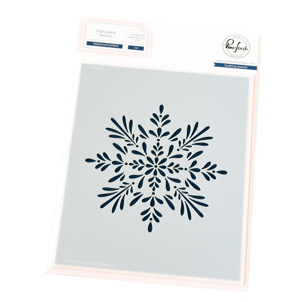 Pinkfresh Studio 4.25"X5.5" Stencils: Radiating Snowflake, 1/Pkg (5A002CM61GG50)