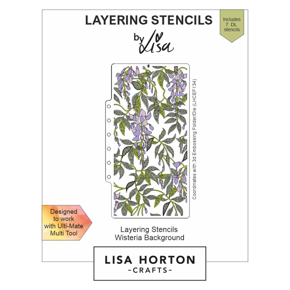 Lisa Horton Crafts Layering Stencils: Wisteria Background (LHCAS104)