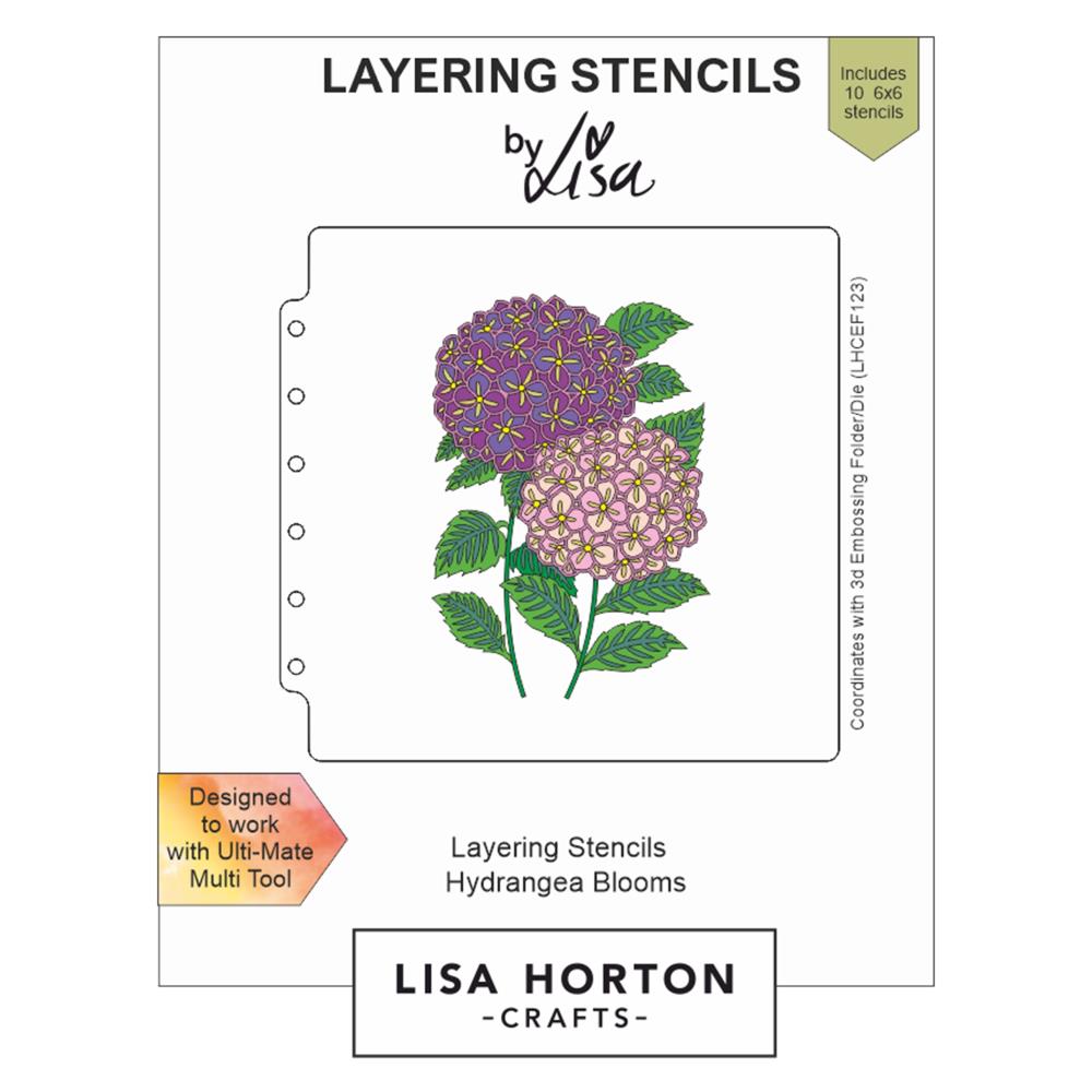 Lisa Horton Crafts Layering Stencils: Hydrangea Blooms (LHCAS099)