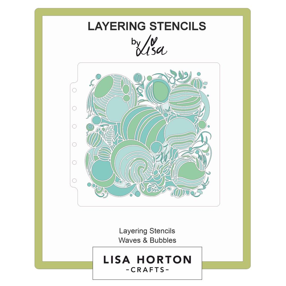 Lisa Horton Crafts 6"X6" Layering Stencils: Waves And Bubbles (LHCAS155)