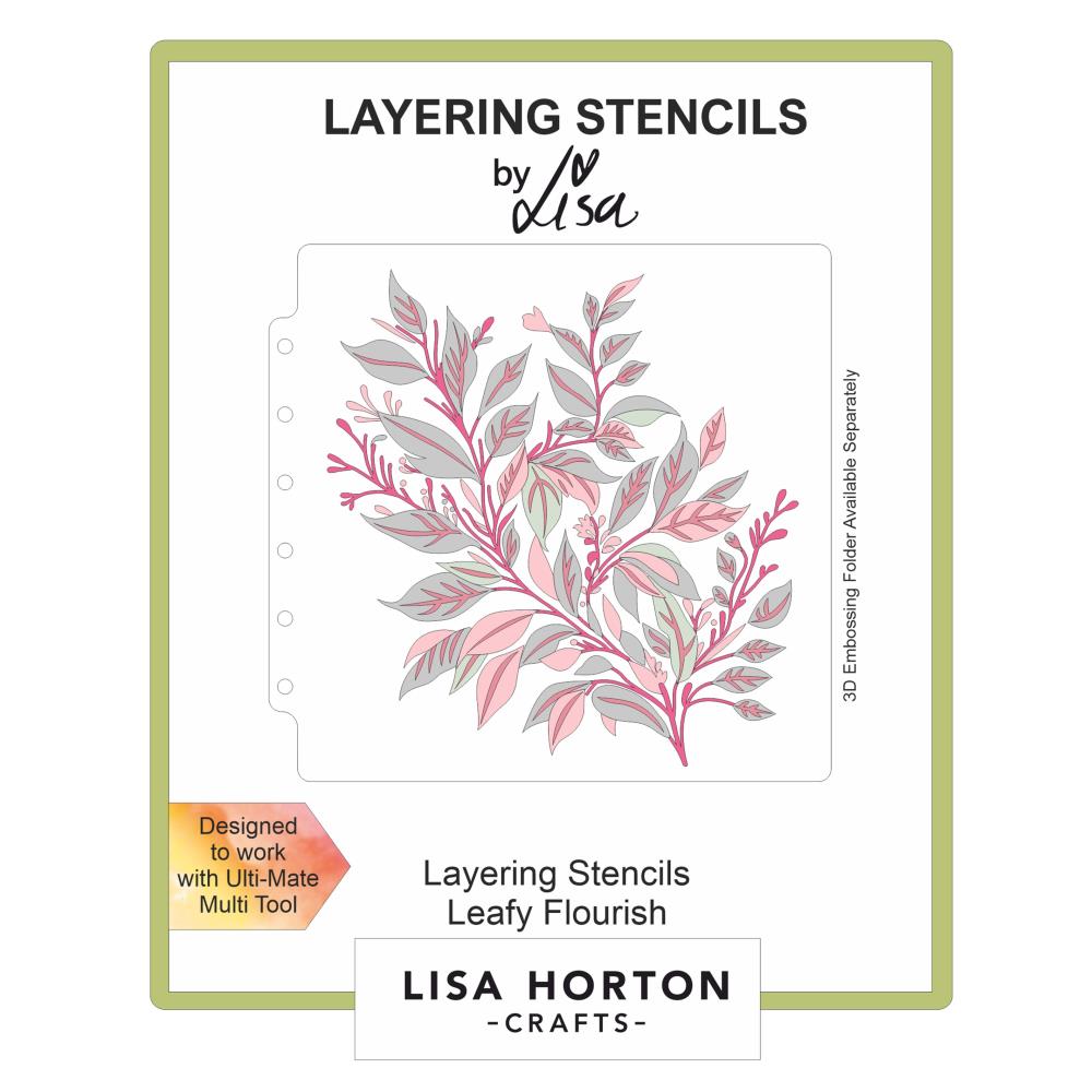 Lisa Horton Crafts 6"X6" Layering Stencils: Leafy Flourish (LHCAS139)