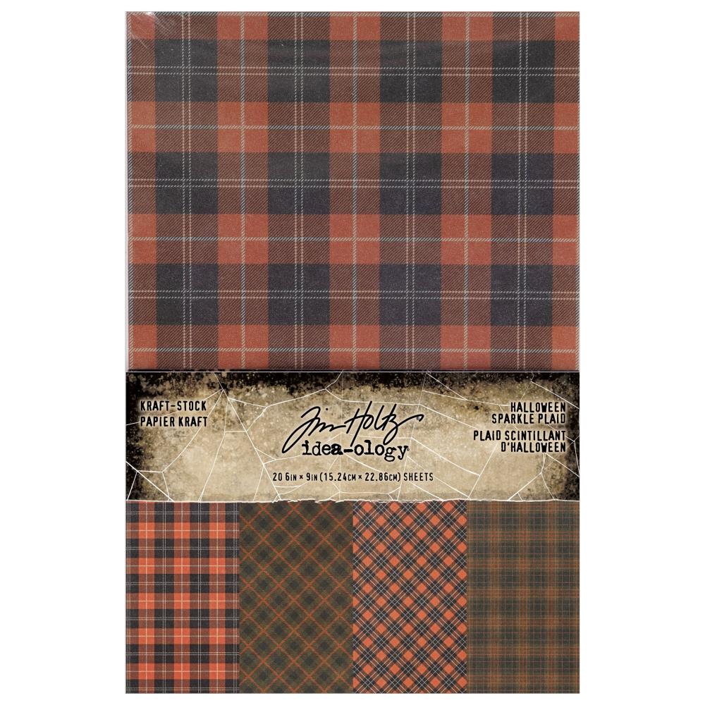 Tim Holtz Idea-ology: Halloween 2024 - Kraft-stock Halloween Sparkle Plaid (5A0026RR1G96Z)