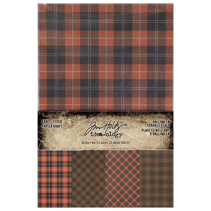 Tim Holtz Idea-ology: Halloween 2024 - Kraft-stock Halloween Sparkle Plaid (5A0026RR1G96Z)