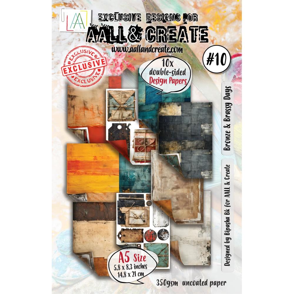 AALL And Create A5 Design Double-Sided Cardstock: Bronze & Brassy Days, 10/Pkg (5A002C5P1GFPW)