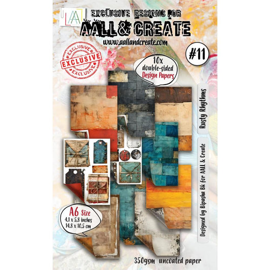 AALL And Create A6 Design Double-Sided Cardstock: Rusty Rhythms, 10/Pkg (5A002C581GFR1)