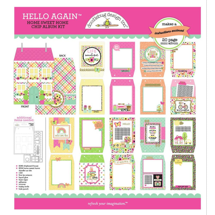 Doodlebug Chip Album Kit: Hello Again (5A002FLJ1GH0L)