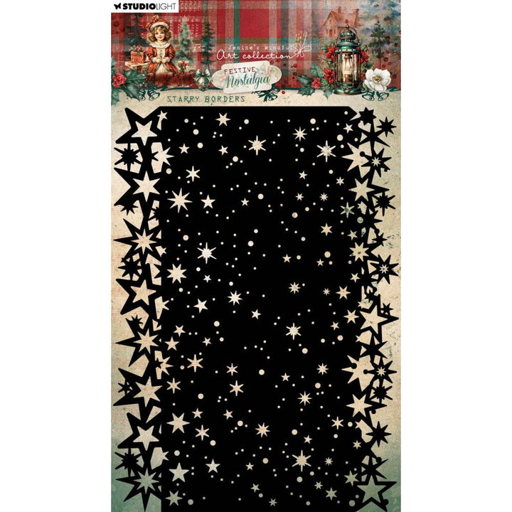 Studio Light Jenine's Mindful Art Festive Nostalgia Stencil: Nr. 302, Starry Borders (5A002BGN1GDYL)