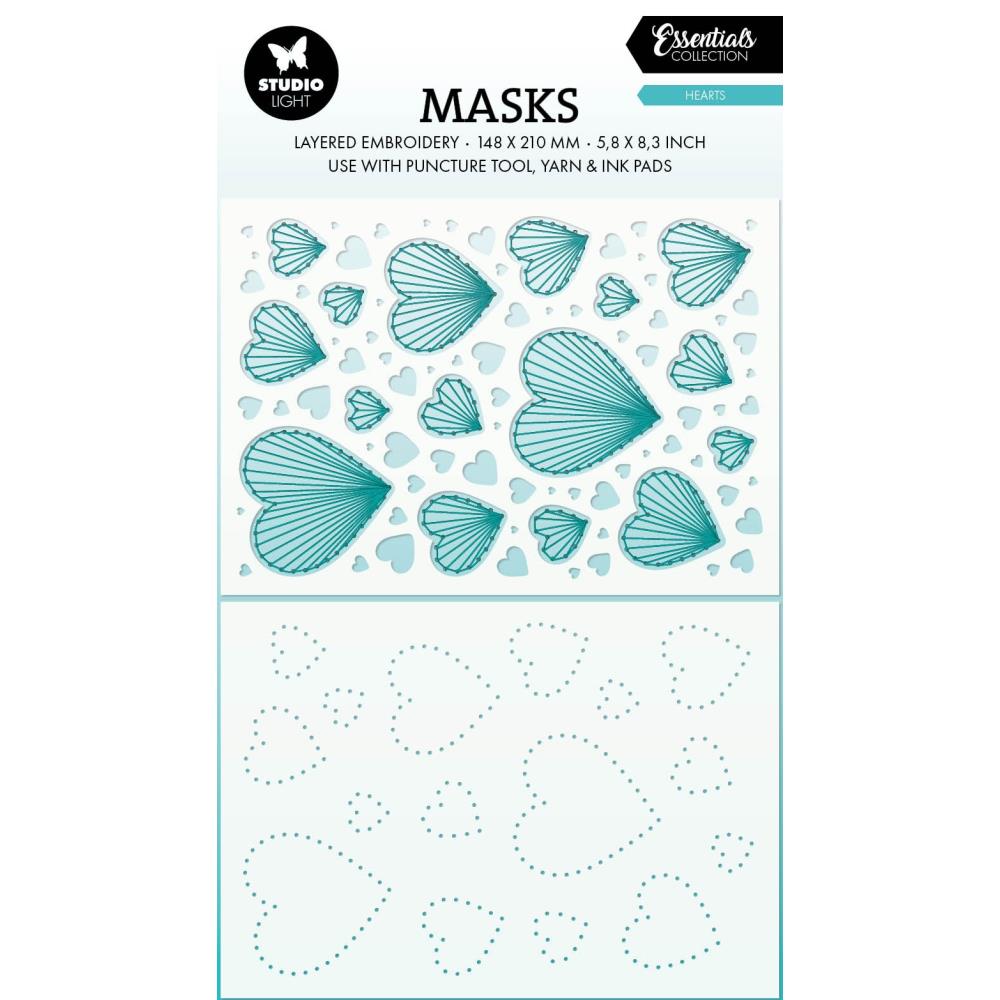 Studio Light Essentials 5.83"X8.25" Stencil: Nr. 306, Hearts (5A002BFB1GDZS)