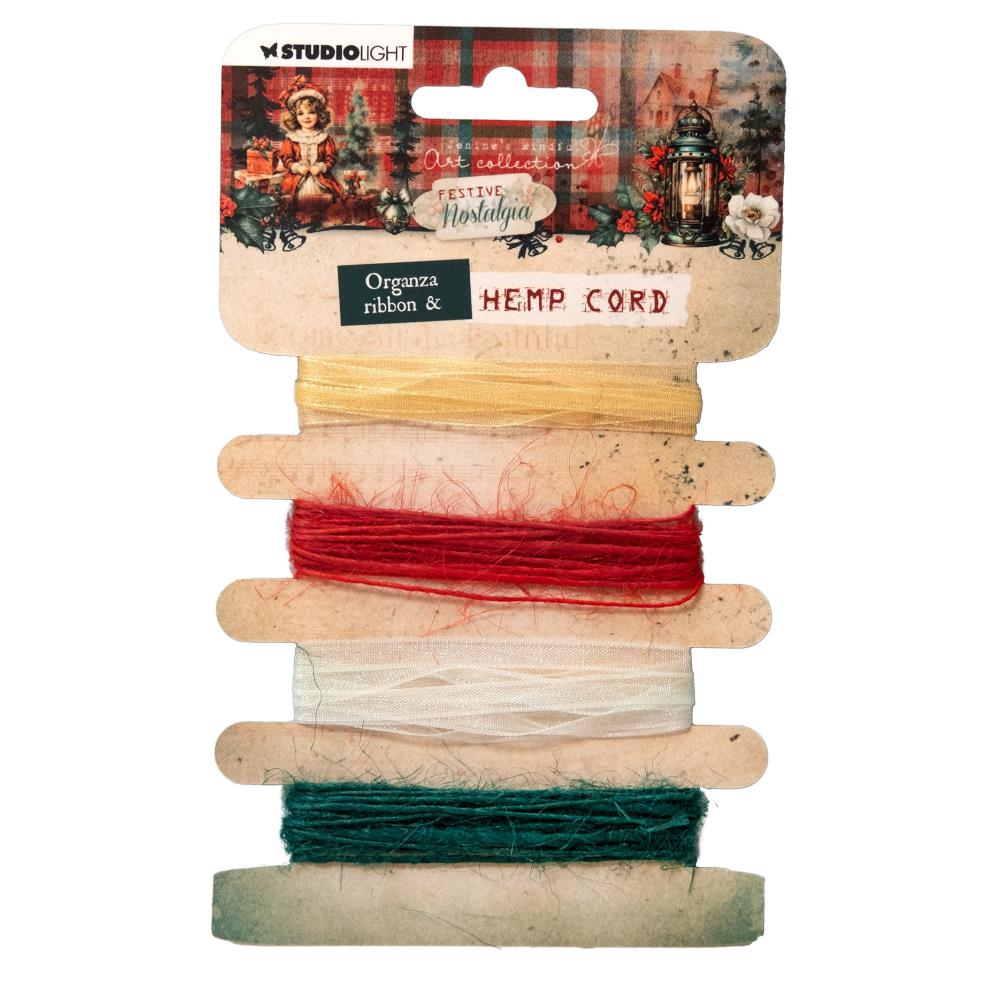 Studio Light Jenine's Mindful Art Ribbon Organza & Hemp: Nr. 15, Festive Nostalgia (5A002BDK1GF01)