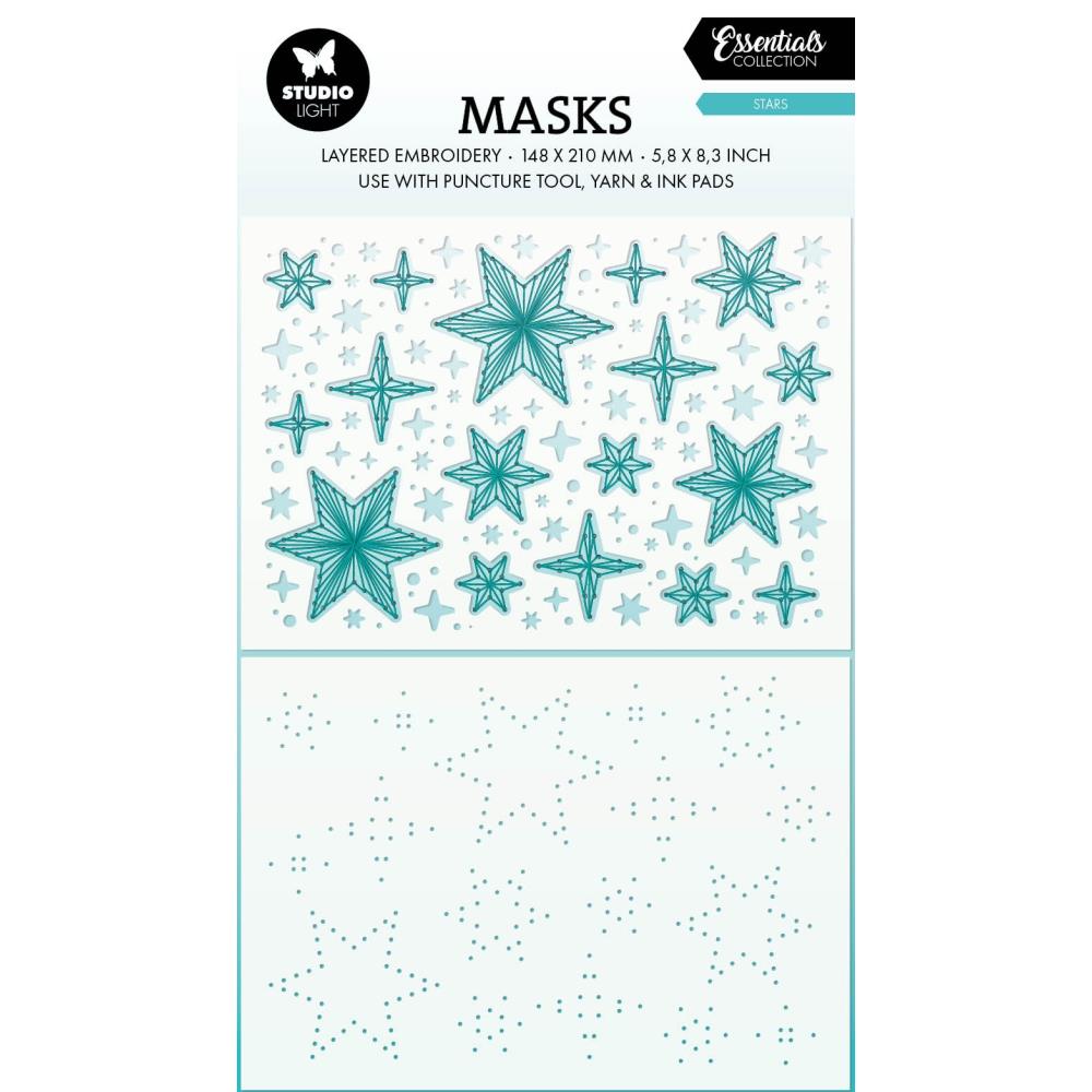 Studio Light Essentials 5.83"X8.25" Stencil: Nr. 307, Stars (5A002BFL1GF1M)