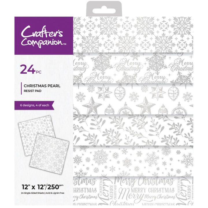 Crafter's Companion 12"X12" Resist Paper Pad: Christmas Pearl (5A002C9G1GFVB)