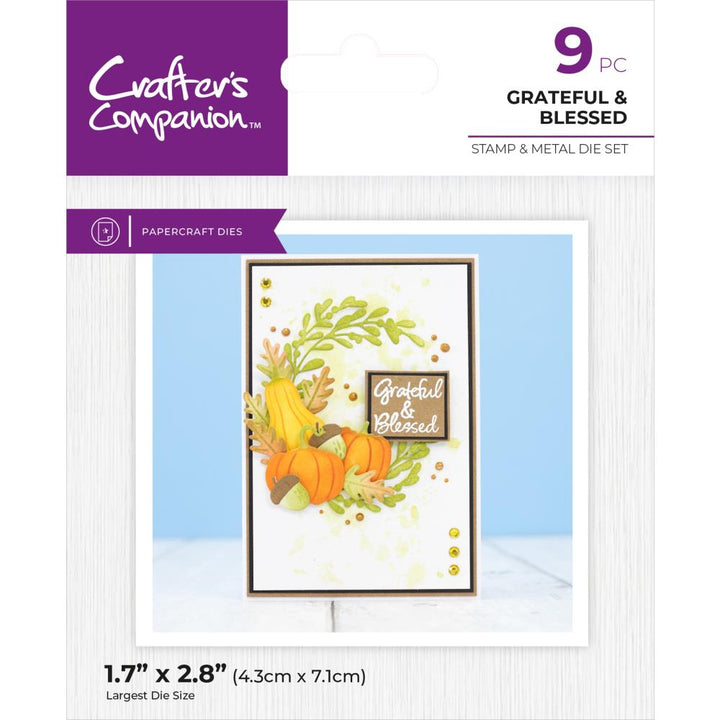 Crafter's Companion Stamp & Dies: Grateful & Blessed, Thanksgiving (5A002C9X1GFVF)