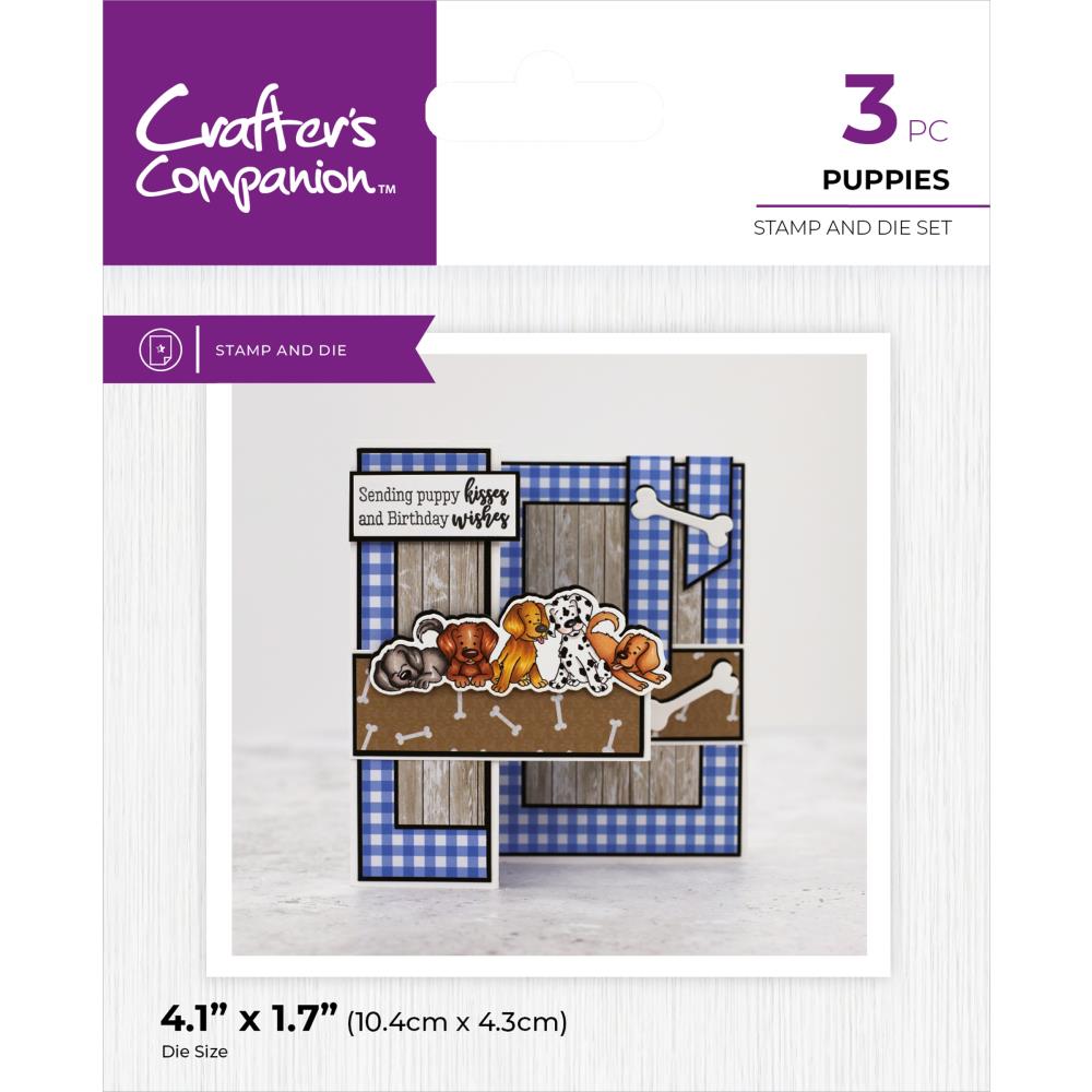 Crafter's Companion Stamp & Dies: Puppies (5A002C9F1GFVN)