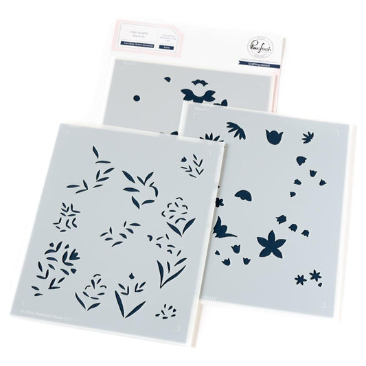 Pinkfresh Studio 4.25"X5.5" Stencils: Print Shop - Modern Botanicals, 3/Pkg (5A002CWS1GGBT)