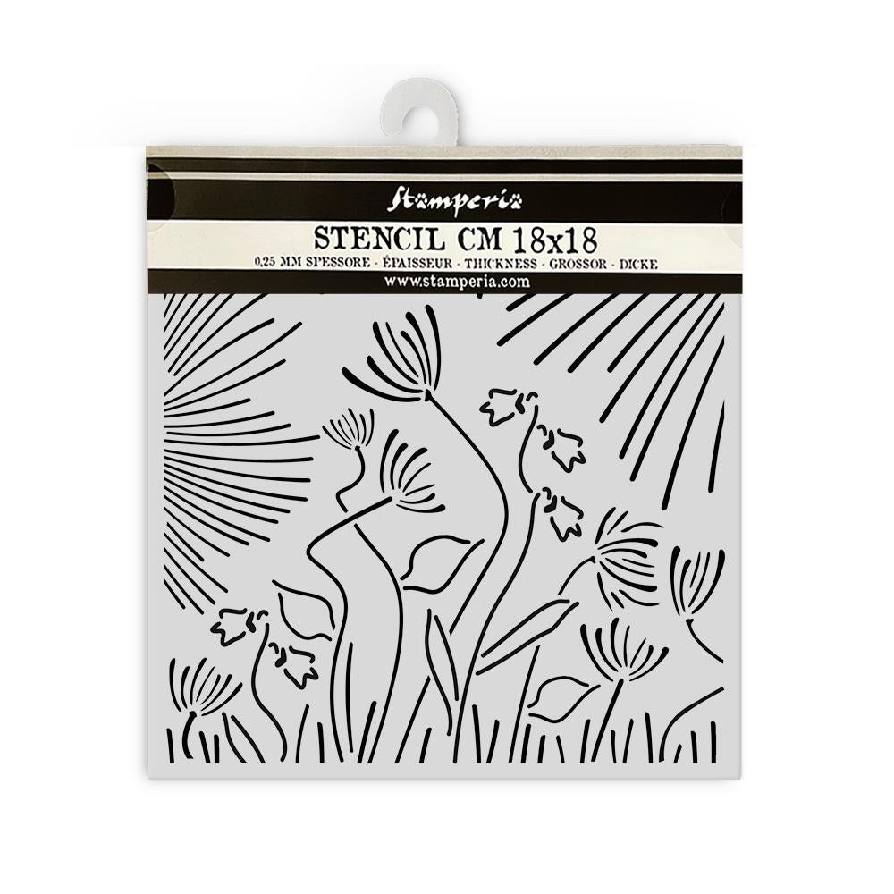 Stamperia Forest 7"X7" Stencil: Abstract Flowers (5A002CHX1GFZQ)