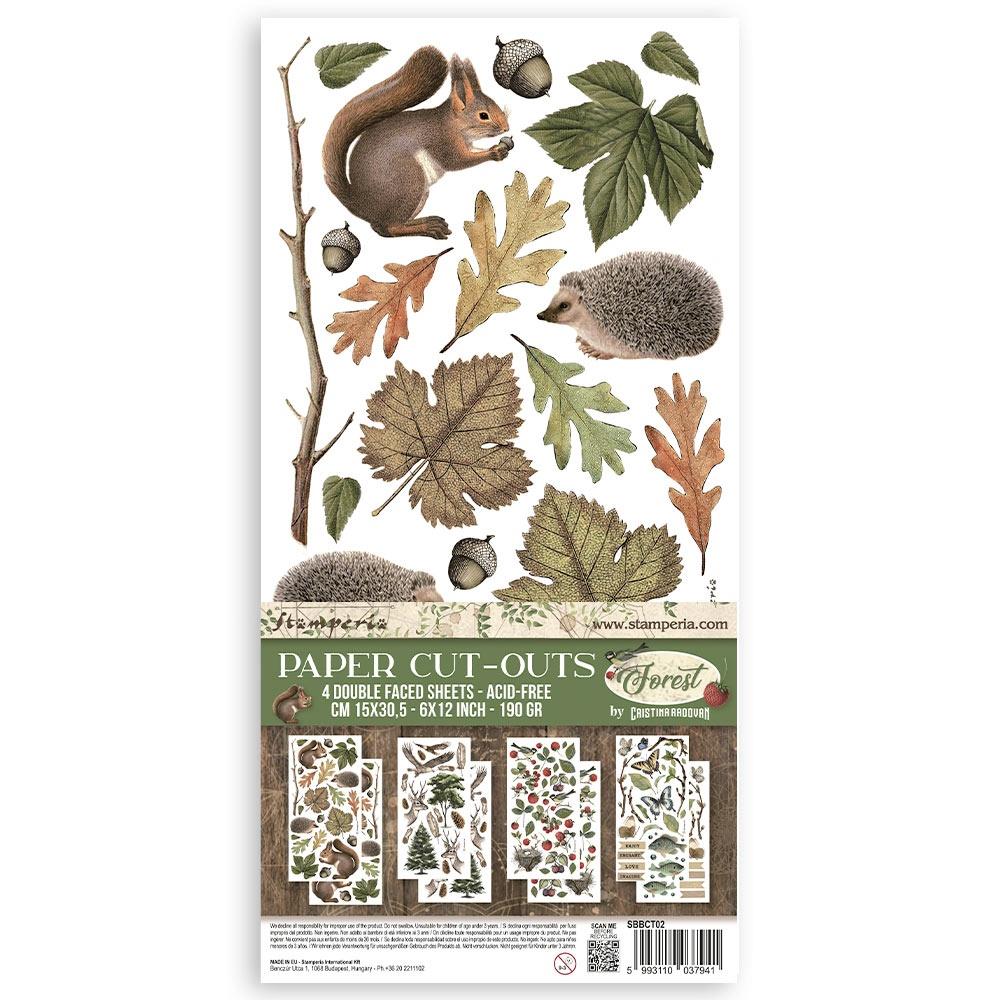 Stamperia Forest Double-Sided Paper Cut-Outs, 4/Pkg (5A002CH41GFZW)