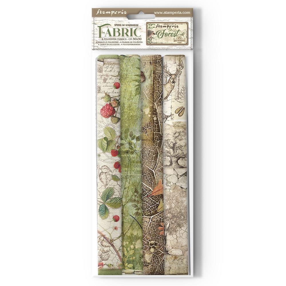 Stamperia Forest 12"X12" Polyester Fabric: 4/Pkg (5A002CJ91GG03)