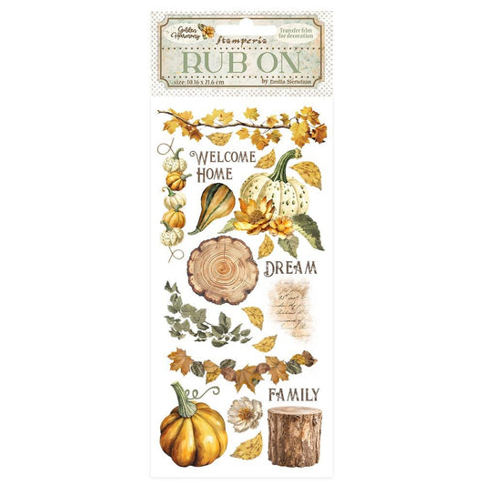 Stamperia Golden Harmony 4"X8.5" Rub-On: Pumpkins (5A002CGZ1GG05)