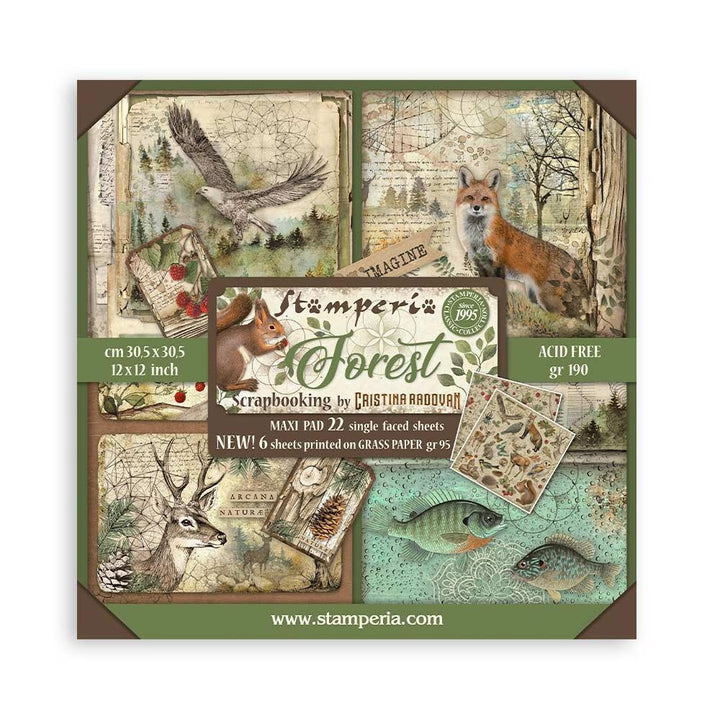 Stamperia Forest 12"X12" Single-Sided Paper Pad, 22/Pkg (5A002CGJ1GG07)