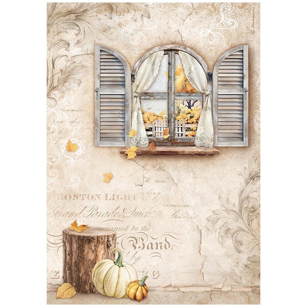 Stamperia Golden Harmony A4 Rice Paper Sheet: Window (5A002CHK1GG12)